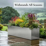 Zinc Galvanised Trough Planter | 120cm x 40cm x 40cm | Silver