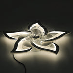 White Petal-shaped Ceiling Fan Light 27.1 Inch Led With 3-color Dimming, Reversible Quiet Motor, 6-speed, 2.4g App Control & Sleep Timer
