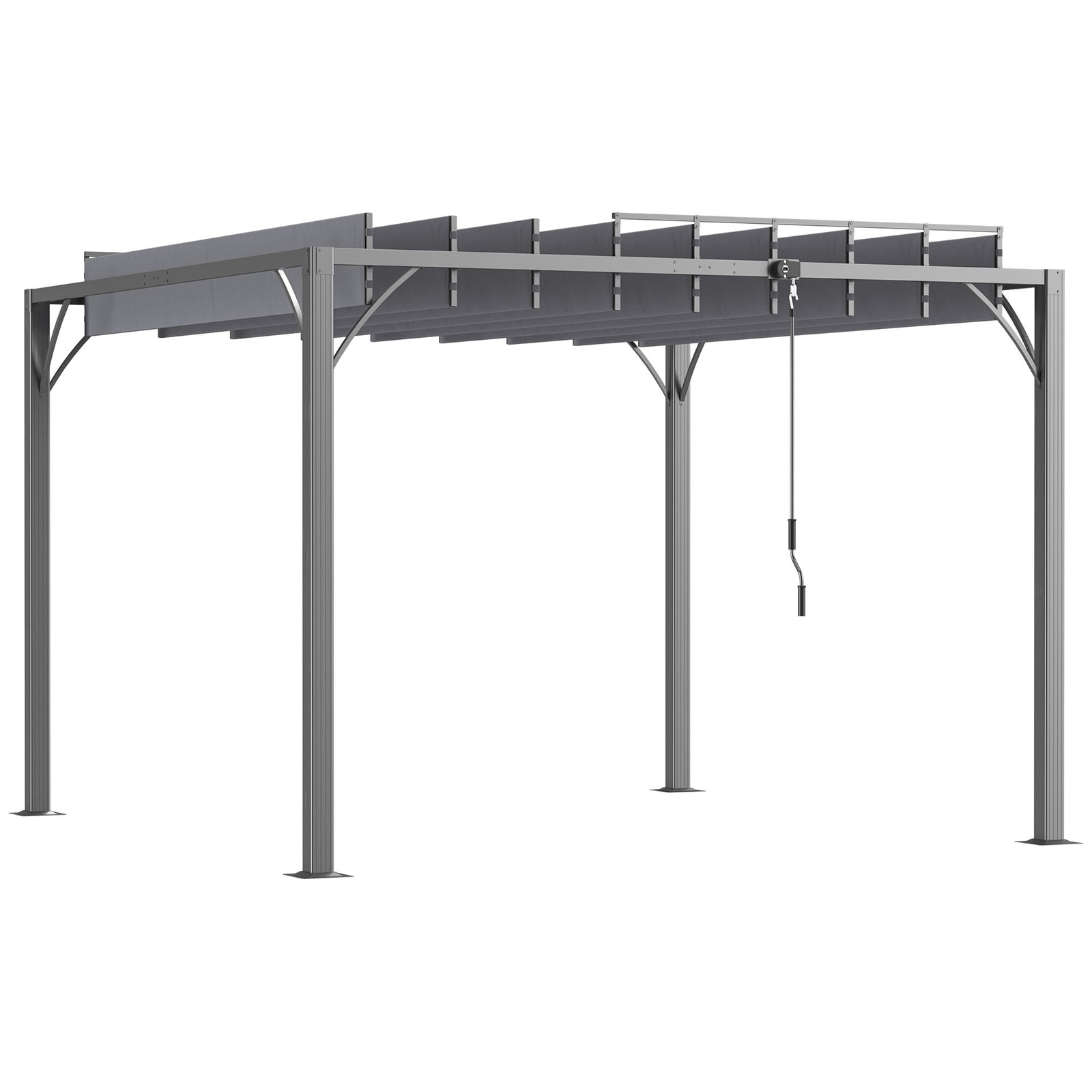 3 X 3(m) Outdoor Louvered Metal Pergola With Roof