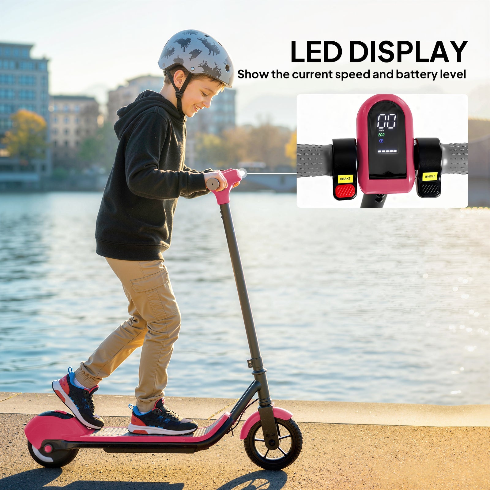 Electric Scooter, Lightweight E Scooter With Led Display | Pink