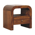 Solid Wood Darcy Chestnut Nightstand, 1 Drawer And Open Shelf, Dark Brown | Dark Brown