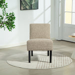 Elara Fabric Armless Accent Chair | Light Brown