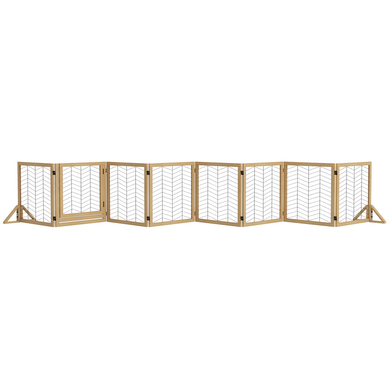 8 Panels Freestanding Dog Barrier For S And M Dogs | Brown