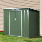 Metal Garden Storage Shed With Double Door And Ventilation | Green