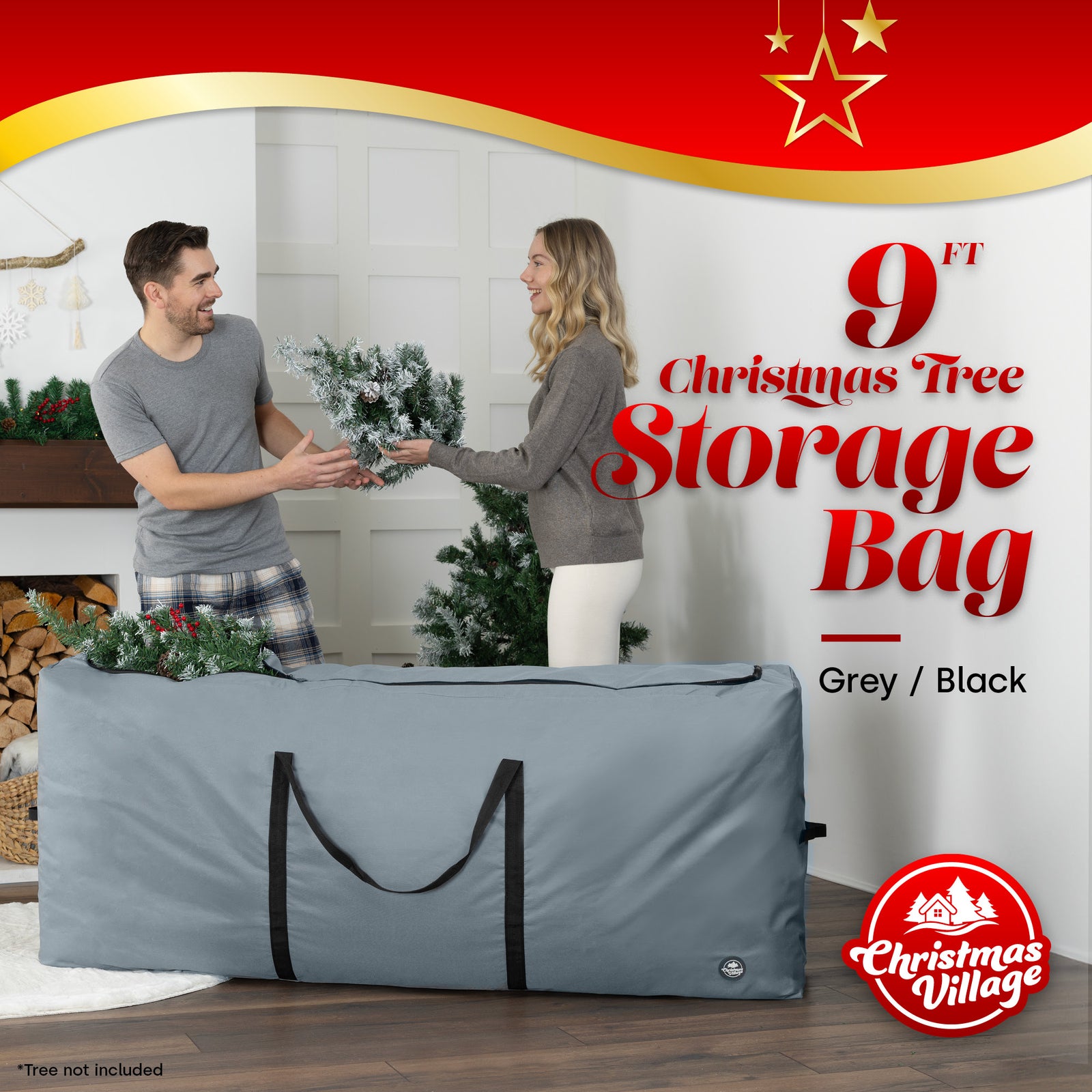 Premium Extra Large Tree Storage Bag Grey Heavy Duty