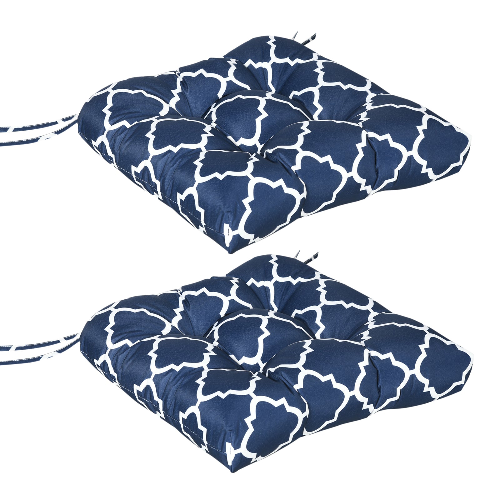 Set Of 2 Chair Cushions Seat Pads With Ties For Chairs
