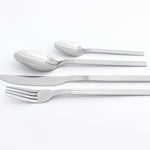 Cutlery Set Fork Spoon Sets Anydate Nordic Stripes | Set of 24 | Silver