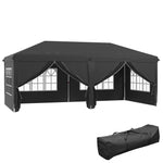 3 X 6 M Pop Up Gazebo With Sides And Windows | Black