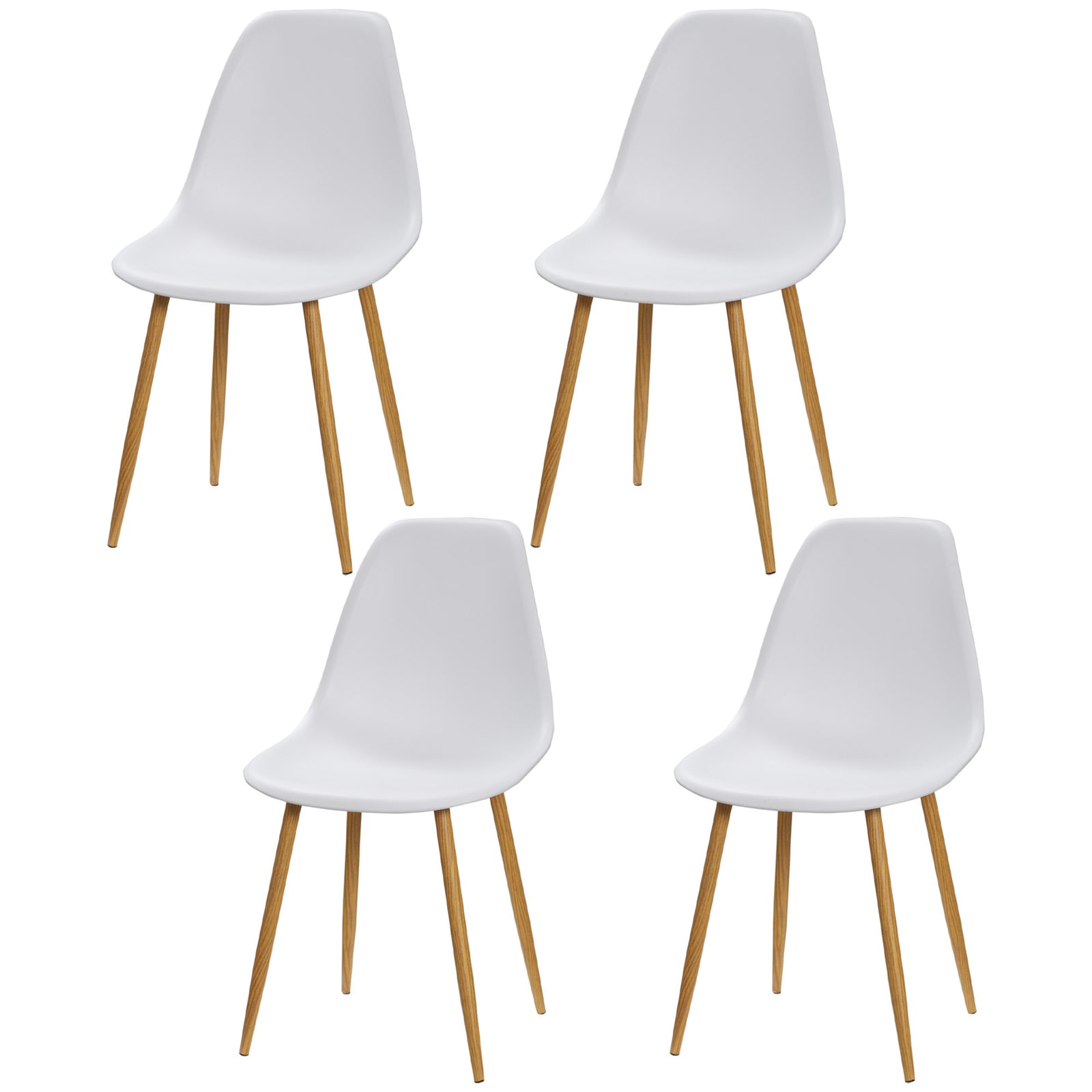 Modern Armless Dining Chairs, Set Of 4 | White