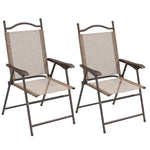 Folding Chairs Set Of 2, Garden Chair With Armrest