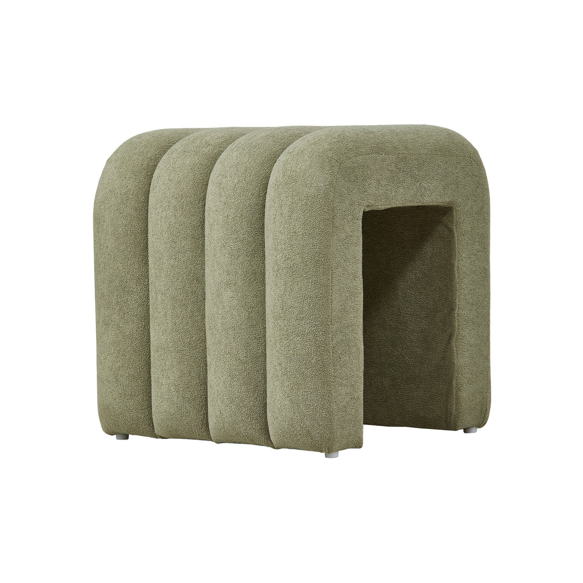 Modern U-shaped Upholstered Footstool | One Size | Green