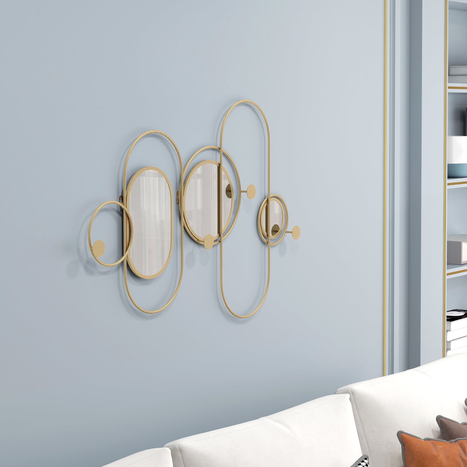 Metal Wall Art With Mirrors Coat Hooks Decorative Mirror