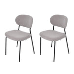2pcs Upholstered Dining Chair With Metal Frame | Grey