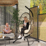 Egg Chair Outdoor Indoor Garden Swing Chair, Folding Basket | Khaki
