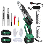6 Inch & 8 Inch Portable Cordless Electric Chainsaw With 2 Batteries