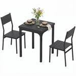 3 Pcs Compact Dining Table 2 Chairs Set | Black