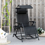 Folding Recliner Rocker Zero-gravity Seat | Black