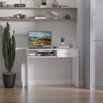 Modern Computer Desk With Shelf, Drawer