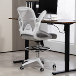 Office Stool, Swivel Adjustable | Light Grey