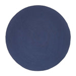 Handmade Woven Braided Oval Rug | 150cm | Navy Blue