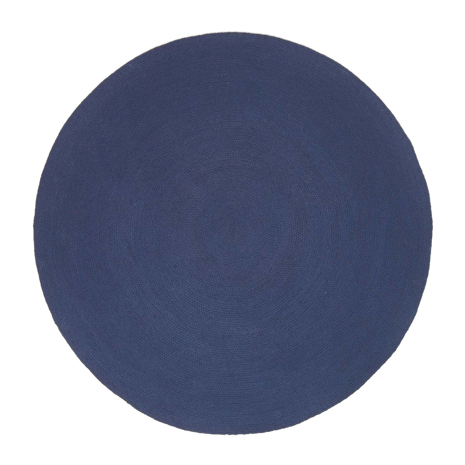 Handmade Woven Braided Oval Rug | 150cm | Navy Blue