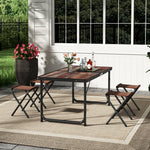 5 Pcs Garden Dining Set Outdoor Foldable Picnic Table With Stools