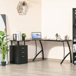L-shaped Corner Pc Desk Table W/ Drawer Home Office | Black