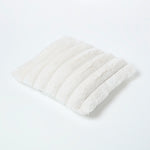 Cream Faux Fur Ribbed Cushion, 45 X 45 cm | 45cm x 45cm | Cream