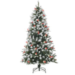 6ft Artificial Snow Dipped Christmas Tree Xmas Holiday Pencil Tree Green | 6ft | Multi Colour