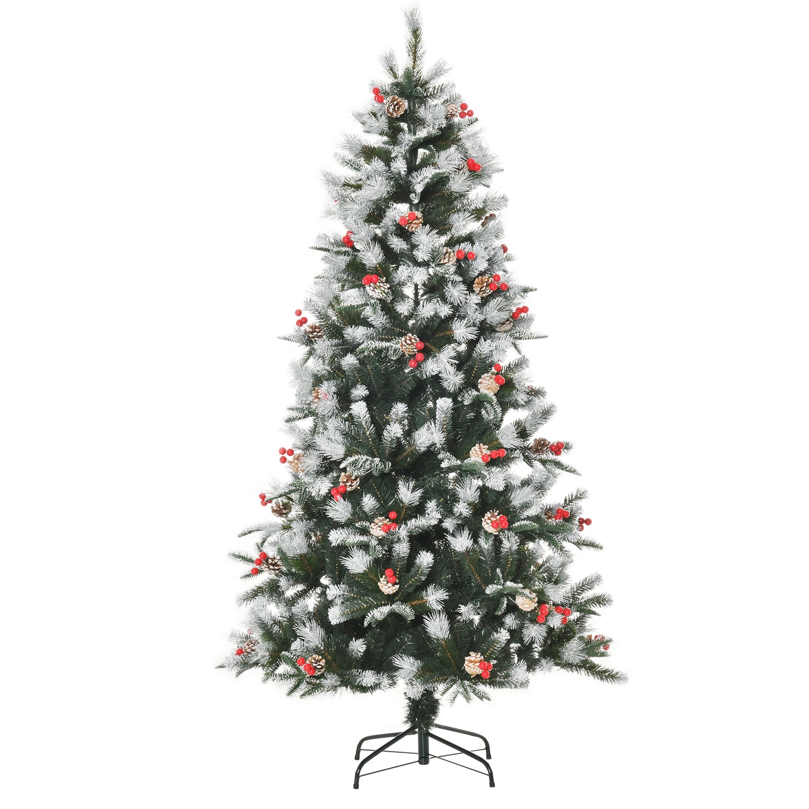 6ft Artificial Snow Dipped Christmas Tree Xmas Holiday Pencil Tree Green | 6ft | Multi Colour