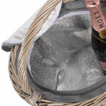 Round Grey Chiller Picnic Wicker Basket