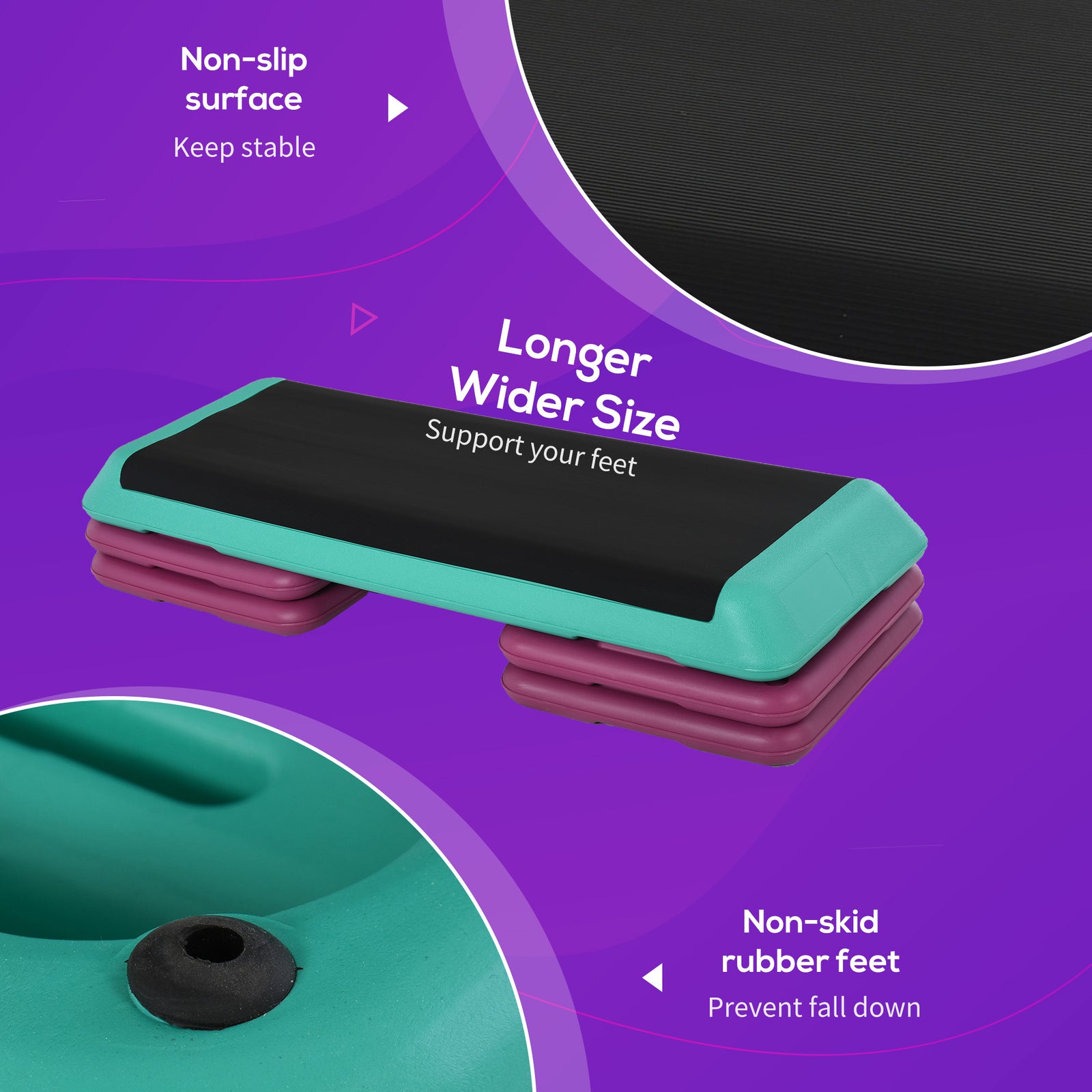 10/15/20cm Aerobic Step Steppers For Exercise | Black