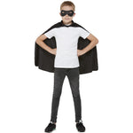 Kids Black Cape And Mask