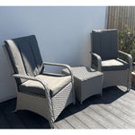 Indoor & Outdoor Living Leigh Wicker Rattan Natural Bistro Set With Outdoor Cushion