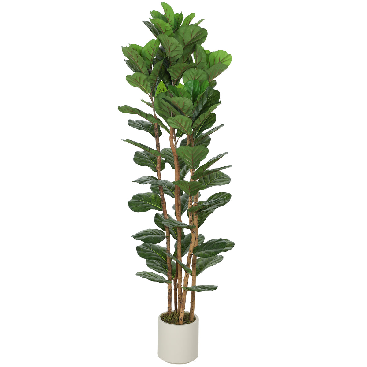 HOMCOM Artificial Fiddle Leaf Fig Tree With Solid Wood Trunks
