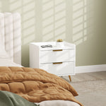Bedside Table With 2 Drawers For Bedroom, Living Room | One Size | White