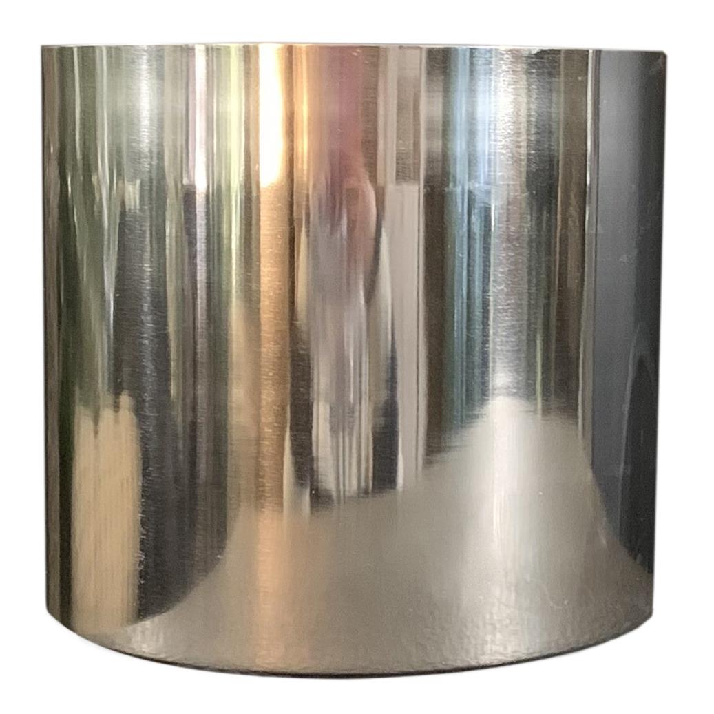 Modern Metal Planter Polished Silver H Made 18cm