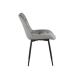 New York Dining Table With 4 Erica Velvet Chairs | Grey