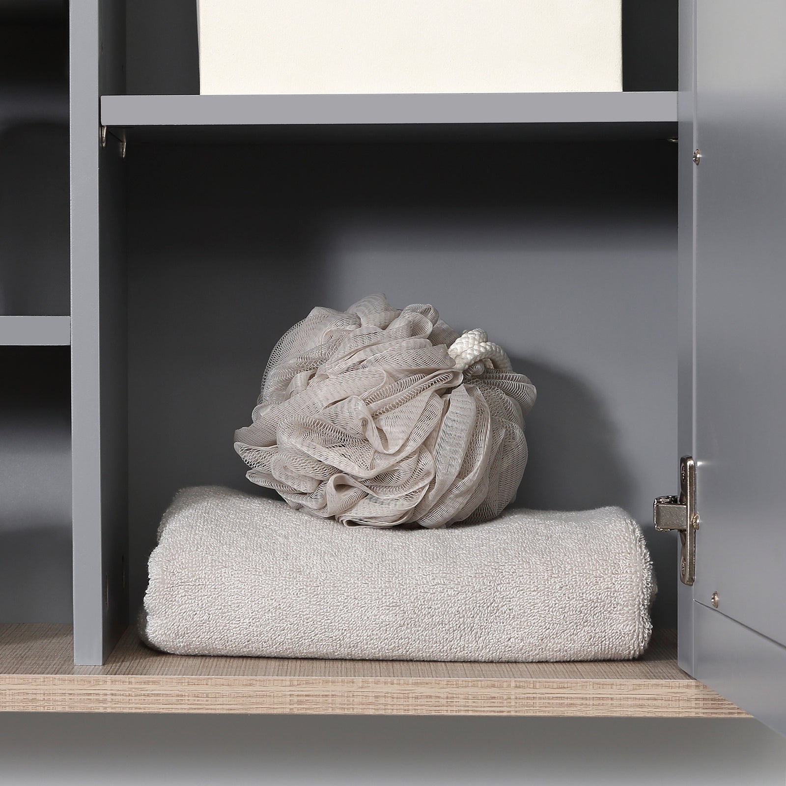 Bathroom Mirror Cabinet Storage Organizer With Open Shelves