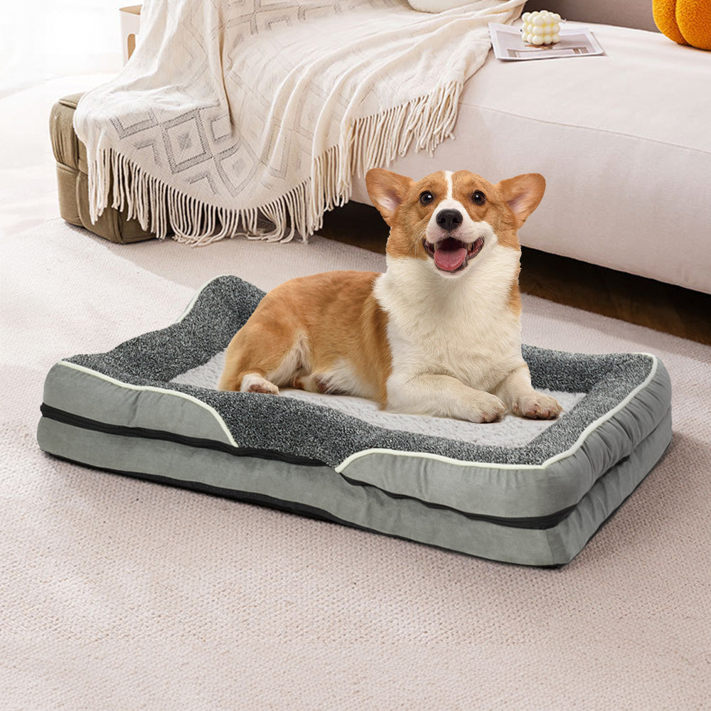 50cm*40cm*9cm Durable Removable Washable Pet Bed With Anti-slip Bottom | Light Grey