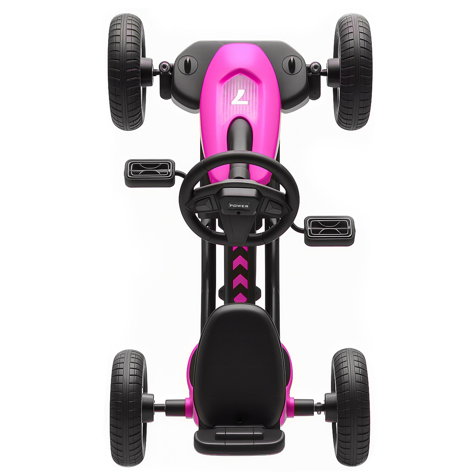Pedal Go-kart For Kids With Silent Eva Wheels, Metal Frame | Pink