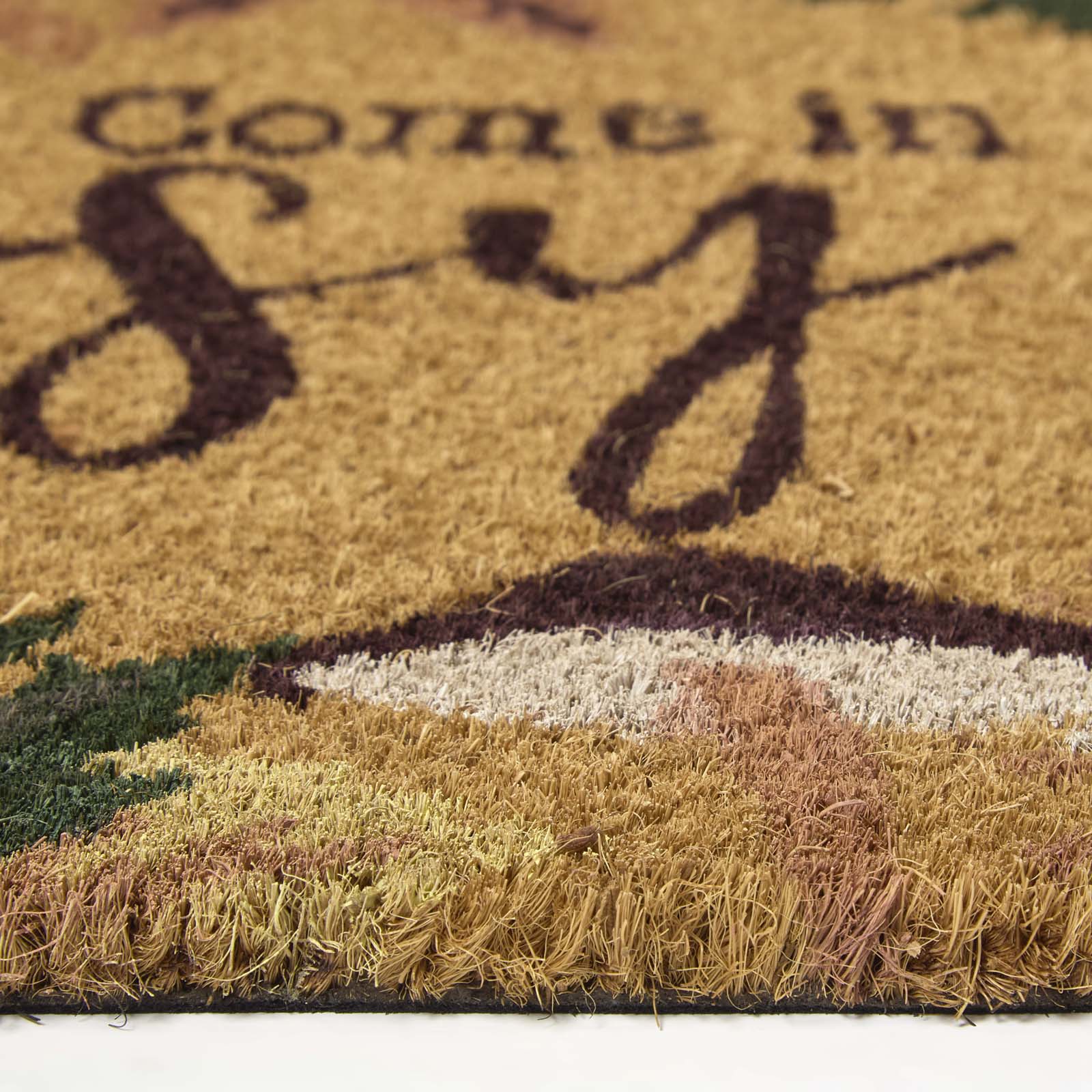 HOMESCAPES Cosy Autumn Non-slip Coir Doormat, 60 X 40 Cm