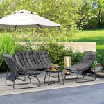 4 Pc Garden Furniture Set With Loveseat, Chairs, Table | Gray