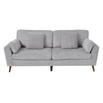 2-seater Chenille Upholstered Sofa With Pillows | Grey