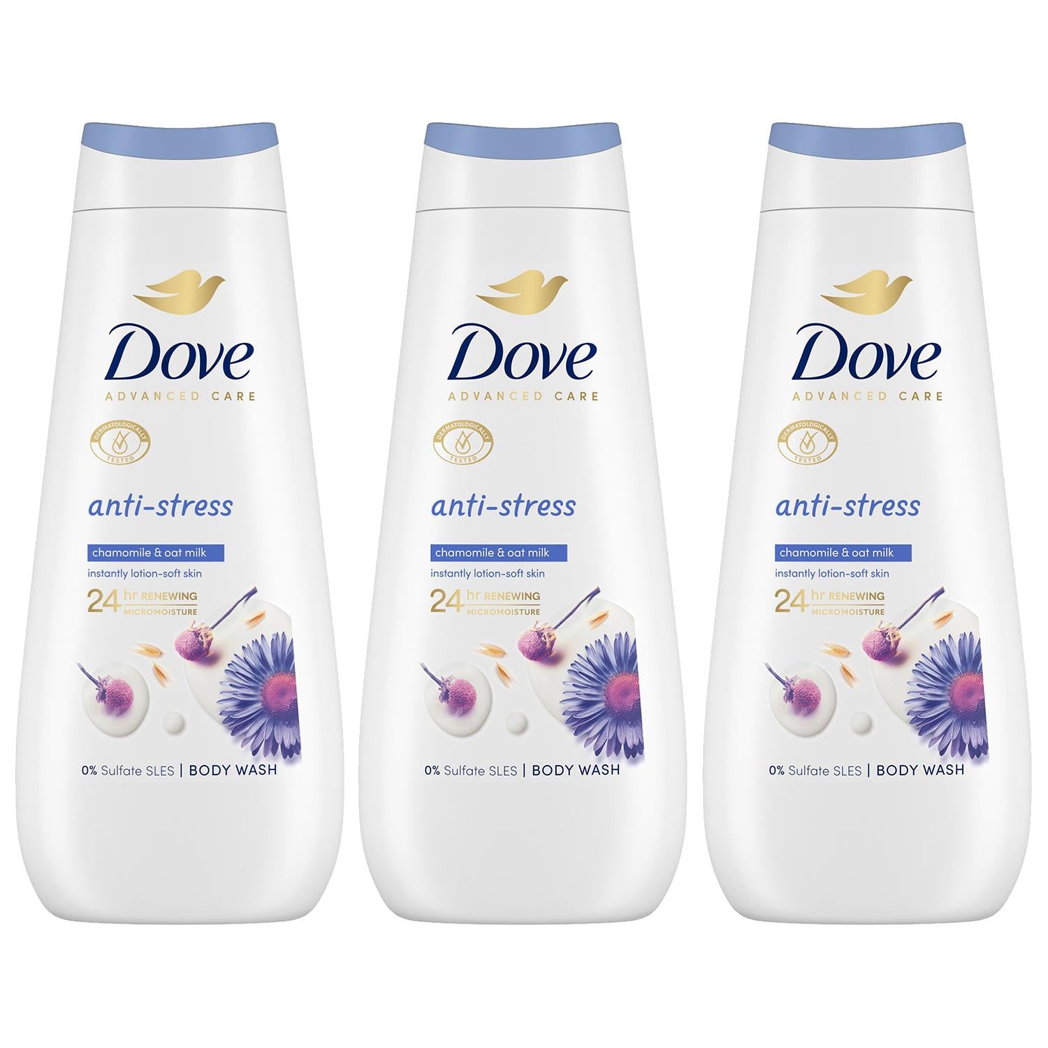 Advanced Care Body Wash Anti-stress For 24h Renewing Micromoisture, 3x400ml