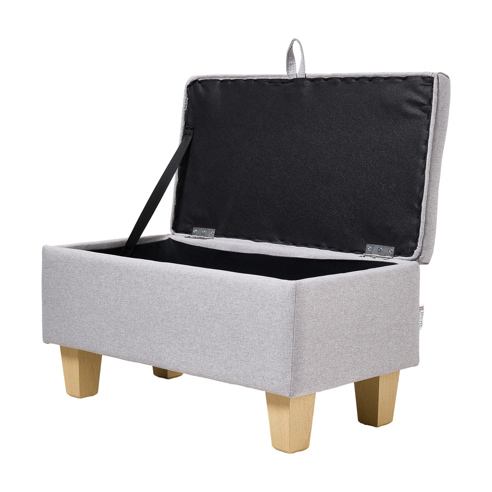 Modern Linen Upholstered Storage Bench | Grey