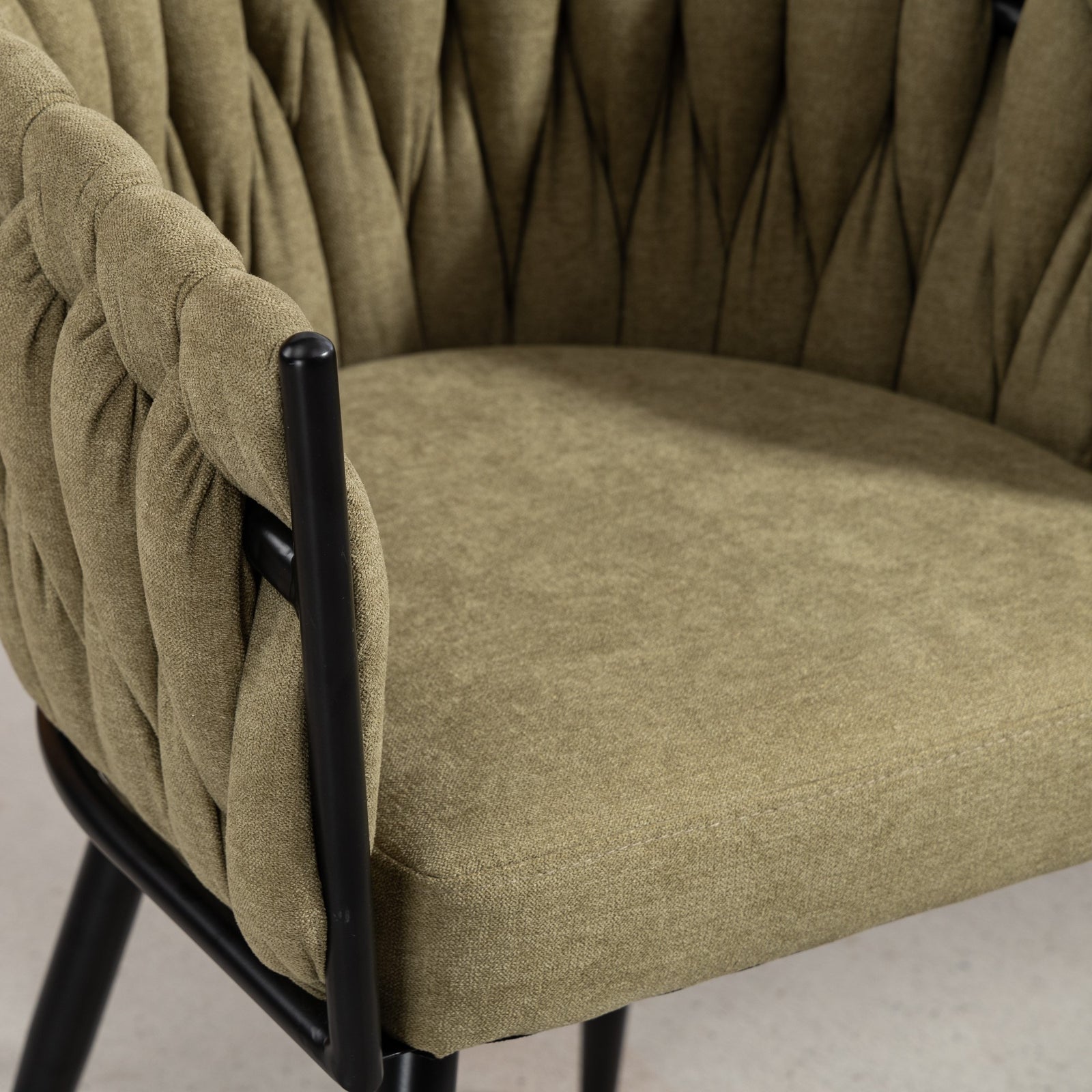 Aneta Fabric Accent Chairs - Set Of 2 | Sage Green