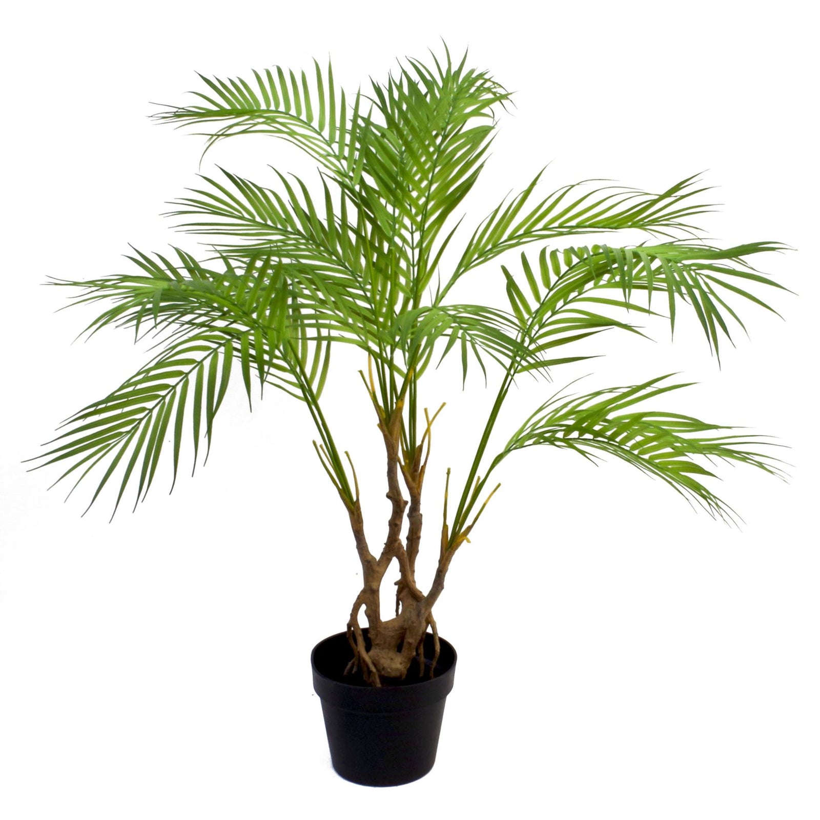 90cm Artificial Areca Palm Plant Twisted Detail Trunk Copper Metal