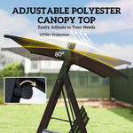 3 Seater Swing Chair, Garden Swing Bench With Adjustable Canopy | Grey