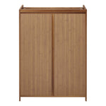 Bamboo And Shoe Cabinet – 2-door Textured Storage Unit With 6 Tiers For Neat And Stylish Entryway Organization